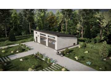Проект двухместного гаража в стиле минимализм - P242-3
