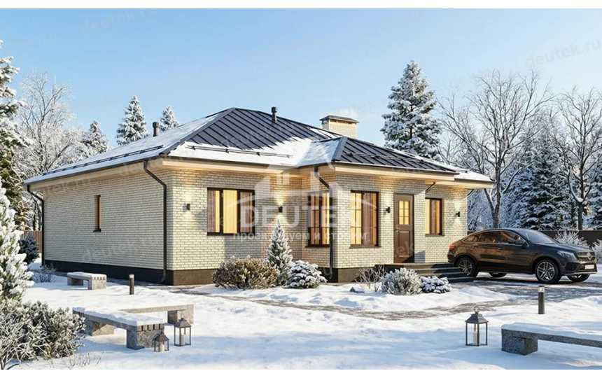 Проект дачного одноэтажного дома из керамических блоков - LK-302