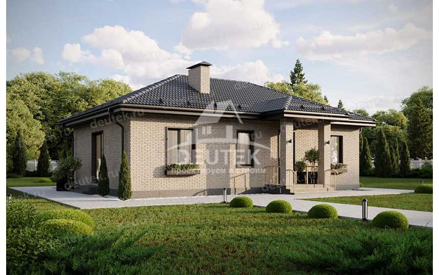 Проект узкого одноэтажного дома с размерами 10 м на 14 м - LK-305