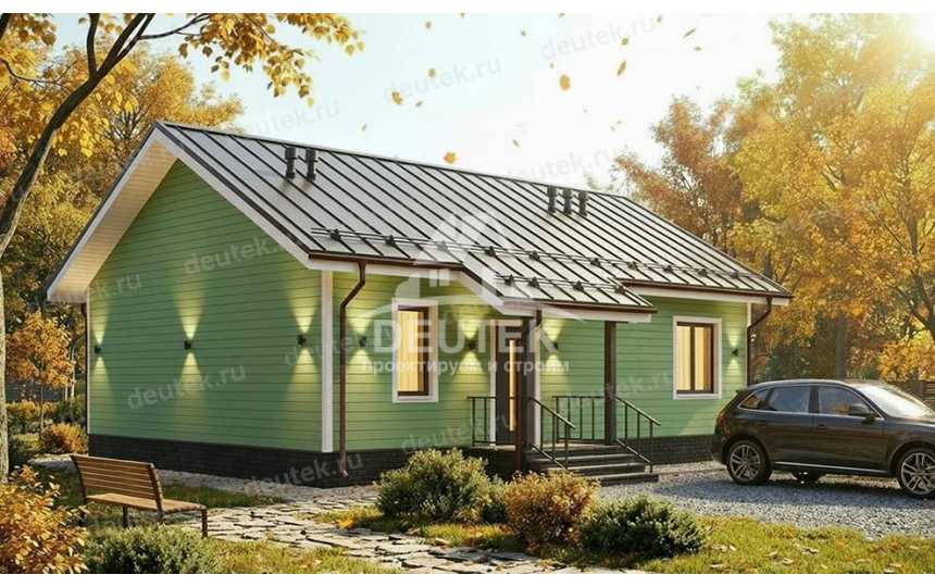Проект дачного одноэтажного дома с двумя спальнями - LK-346