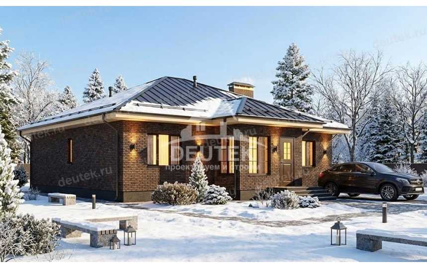 Проект загородного одноэтажного дома из керамического блока - LK-351