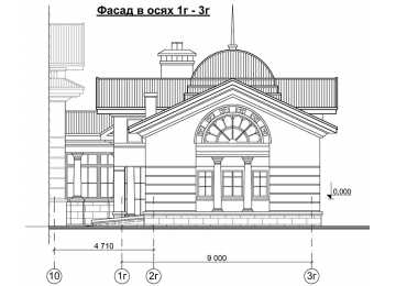 Проект гаража для трёх машин из кирпича в стиле барокко c размерами 17 м на 9 м и площадью до 250 кв м -  PA-62