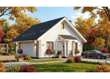 Проект загородного квадратного одноэтажного дома с одной спальней - LK-288