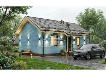 Проект узкого одноэтажного дома с площадью 50 кв м - LK-289