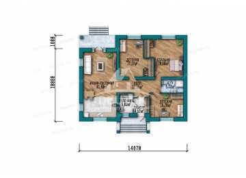 Проект жилого одноэтажного дома с площадью до 150 кв м - LK-333