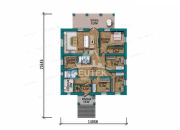 Проект узкого двухэтажного дома с кабинетом - LK-354