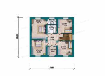 Проект загородного двухэтажного дома с четырьмя спальнями - LK-361