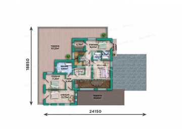 Проект современного трехэтажного дома с бассейном, сауной и гаражом - LK-369