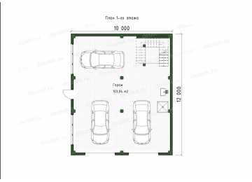 Проект гаража на три автомобиля DTE134