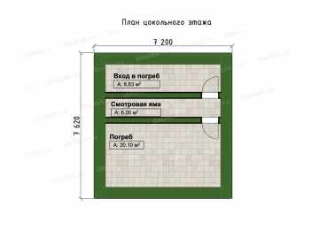 Проект гаража на два автомобиля с мастерской, с погребом и смотровой ямой DTE-189