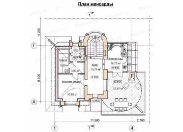 Проект трехэтажного дома с мансардой и зимним садом L-18