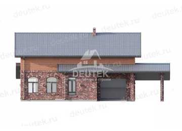 Проект квадратного двухэтажного дома с одноместным гаражом - LK-292