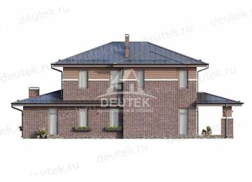 Проект узкого двухэтажного дома с большими окнами и тренажерным залом - LK-299