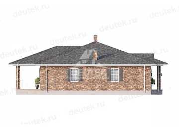 Проект квадратного одноэтажного дома с одноместным гаражом - LK-307