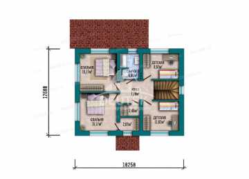 Проект жилого двухэтажного дома с пятью спальнями - LK-311