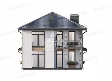 Проект загородного двухэтажного дома с большими окнами - LK-319