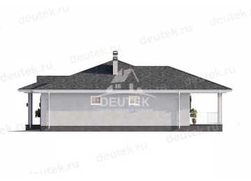 Проект квадратного одноэтажного дома с одноместным гаражом - LK-324