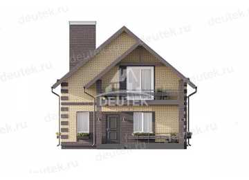 Проект квадратного двухэтажного дома с кабинетом - LK-326