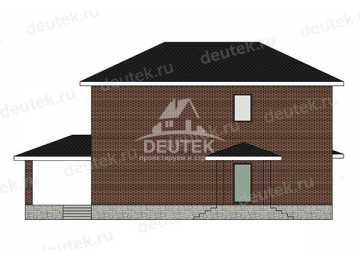 Проект дачного двухэтажного дома с одноместным гаражом - LK-334