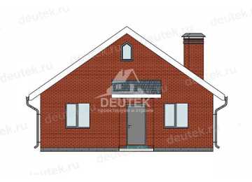 Проект квадратного одноэтажного дома с одной спальней - LK-343