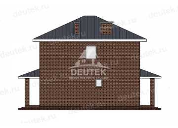 Проект квадратного двухэтажного дома с тремя спальнями - LK-358