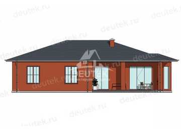 Проект дачного одноэтажного дома с эркером и кабинетом - LK-373