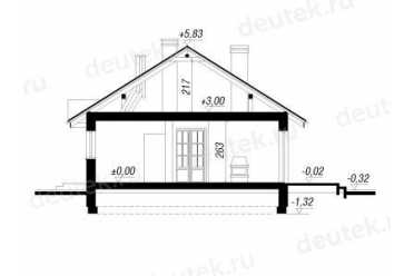 Проект европейского дома с одноместным гаржом 8 на 13 метров DTA100112