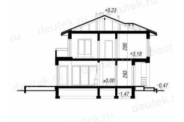 Проект европейского дома с двухместным гаржом 13 на 17 метров DTA100127