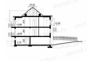 Проект европейского дома с мансардой и гаражом 13 на 15 метров DTA10044