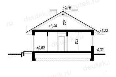 Проект европейского дома с камином 8 на 12 метров DTA10046