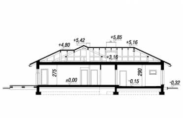 Проект одноэтажного дома из керамических блоков с террасой  DTN100022