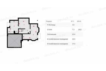 Проект трехэтажного дома из керамоблоков с мансардой и двухместным гаражом DTV100091