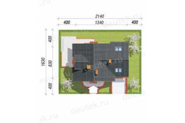 Проект двухэтажного дома из керамоблоков с мансардой и одноместным гаражом DTV100100