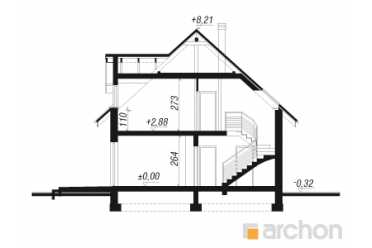 Проект дома с мансардой и гаражом 15 на 9 DT1020