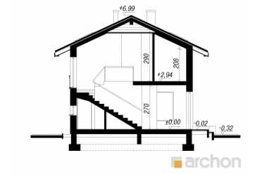 Проект дома для узкого участка с гаражом DT1037