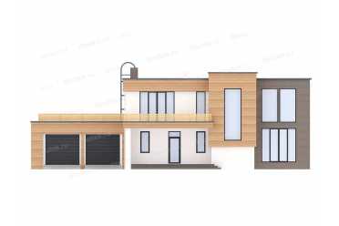 Проект дома в стиле минимализм с гаражом на 2 машины DTS01H