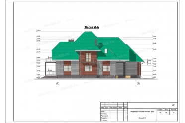 Проект дома с гаражом и камином DT0286