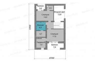 Проект дома со вторым светом и балконом 9х13 DT0600