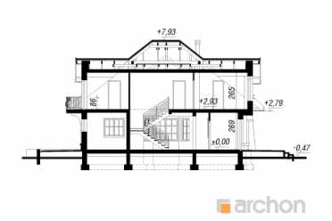 Проект дома 14х14 с гаражом и мансардой DT0660