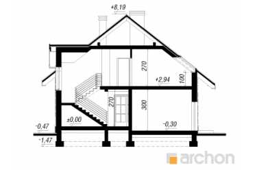 Проект узкого дома с гаражом на 2 машины DT0677