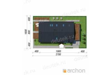 Проект широкого дома с гаражом под террасой DT0678