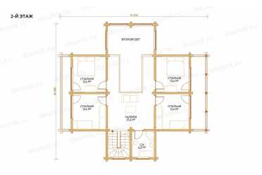 Проект дома 14х14 из бруса со вторым светом DTW0067