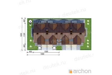 Проект таунхауса на четыре семьи DT0467